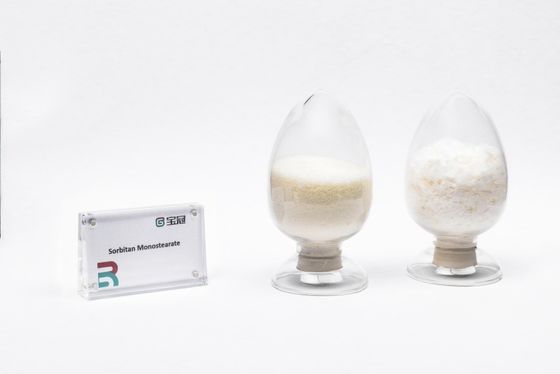 Ein guter Preis. Sorbidmonostearat oder Sorbidstearat, C24H46O6. HLB-Wert 4.7, hellgelbe granulare Feststoffe, Stabilisator, Schmiermittel, Weichmacher Online